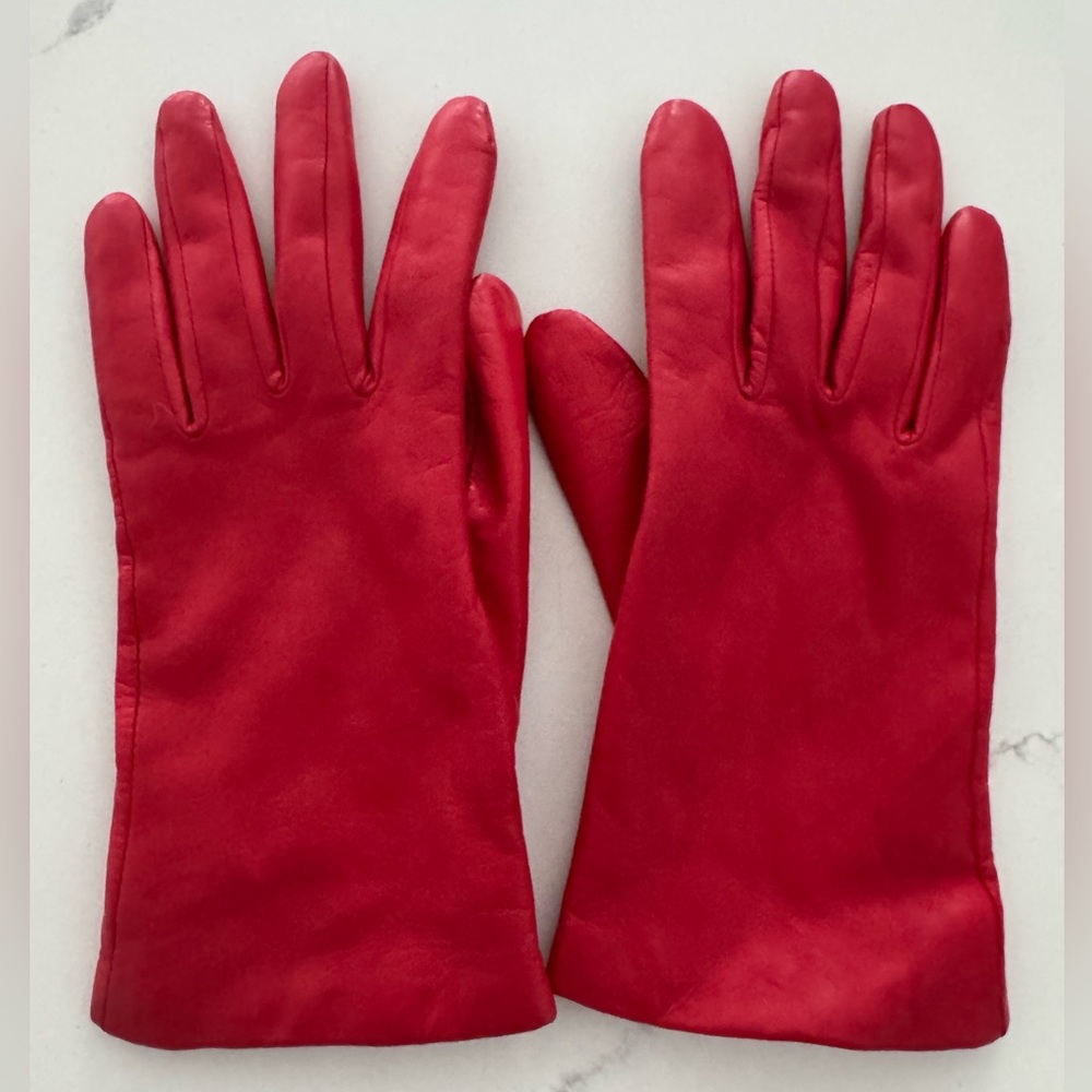 Portolano Vibrant Red Leather Gloves
